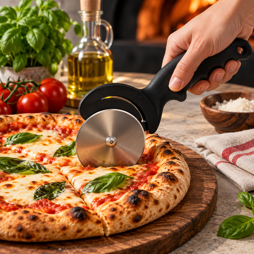 Roulette Coupe-Pizza en Acier Inoxydable