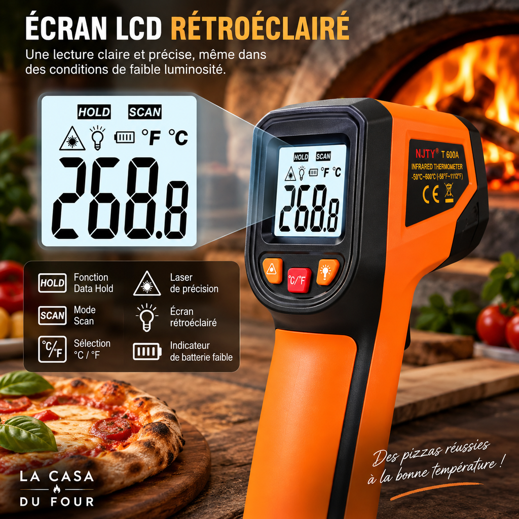 Thermomètre Infrarouge pour vos Four à Pizza